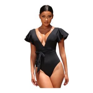 NEW Fashion Nova villa drinks ruffle 1 piece swimsuit XL